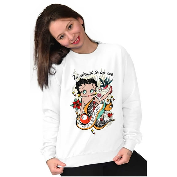 Betty Boop Unafraid To Be Me Tattoo Women Plus Size Sweatshirt Brisco Brands 4X
