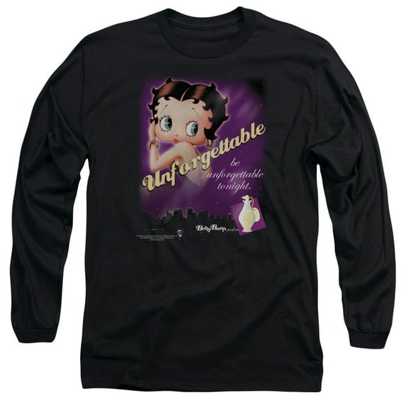 Betty Boop Unforgettable Long Sleeve T-Shirt Adult 18/1 Black