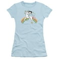 thumbnail image 1 of Betty Boop Unicorn And Rainbows S/S Junior Women's T-Shirt Sheer Light Blue, 1 of 2