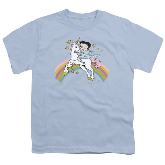 Betty Boop - Unicorn & Rainbows - Youth Short Sleeve Shirt - Medium