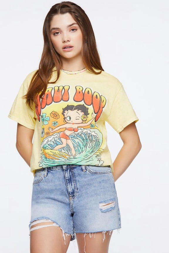 Unisex Officially Licensed Vintage Maui Surf Tee T-Shirt (Small/Medium, Yellow)