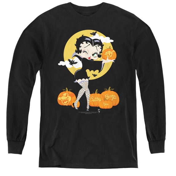 Betty Boop - Vamp Pumkins - Youth Long Sleeve Shirt - X-Large
