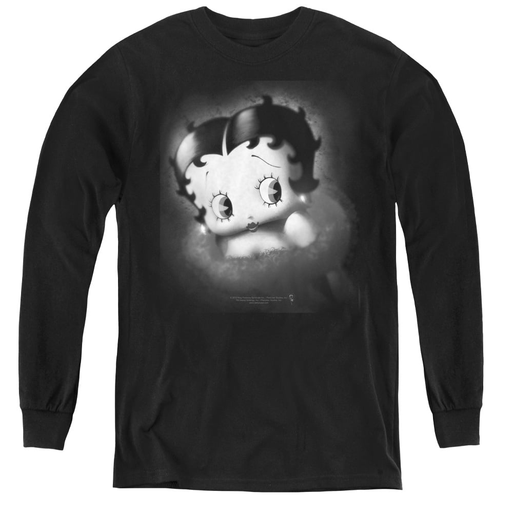 Betty Boop Vintage Star Youth Long Sleeve T-Shirt Tee Black Betty Boop Vintage Star Youth Long Sleeve T-Shirt Tee Black