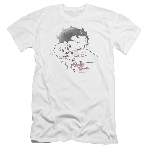 Betty Boop Vintage Wink Premium Canvas T-Shirt Adult Slim Fit 30/1 White