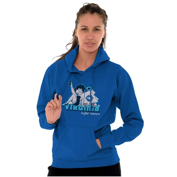 Betty Boop Virginia State Map Outline Hoodie Sweatshirt Women Brisco Brands M
