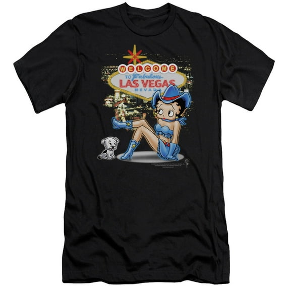 Betty Boop - Welcome Las Vegas - Premium Slim Fit Short Sleeve Shirt - XX-Large