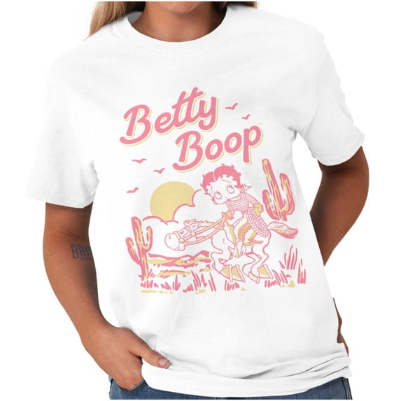 Betty Boop Western Desert Cowgirl Women's Plus Size Graphic Tee Brisco Brands 2X