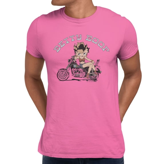 Betty Boop Western Sassy Vintage Biker Betty Men's T Shirt (Azalea, S-XXXL)