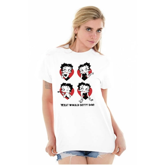 Betty Boop What Would She Hearts Women Plus Size Graphic Tee Tees Brisco Brands 2X