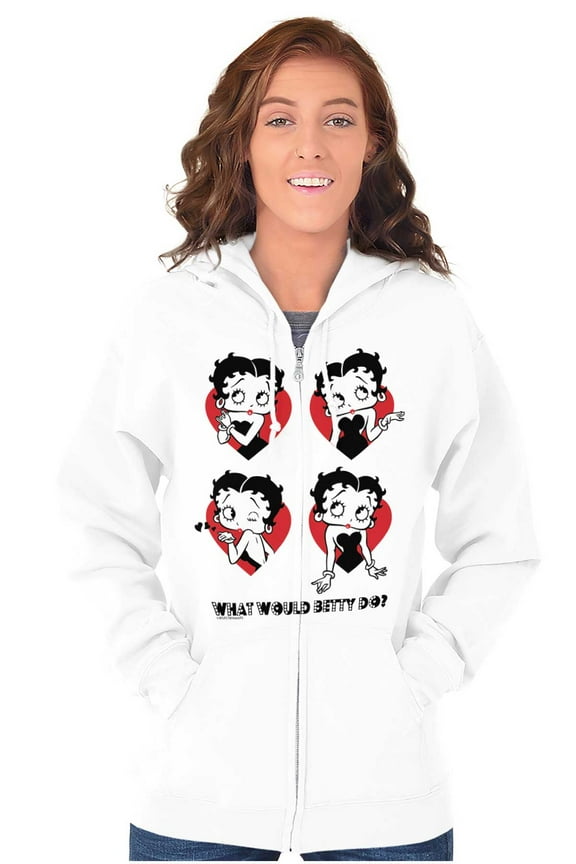 What Would She Hearts Zip Hoodie Sweatshirt Women Brisco Brands M