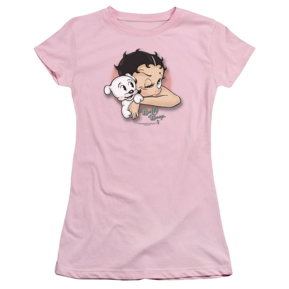 Betty Boop Wink Wink S/S Junior Women's T-Shirt Sheer Pink