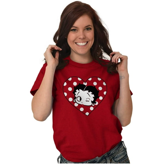 Betty Boop Wink and a Kiss Polka Dots Women Plus Size Graphic Tee Tees Brisco Brands 5X