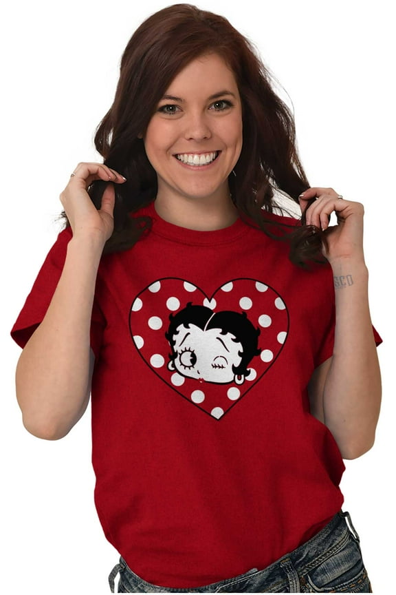 Betty Boop Wink and a Kiss Polka Dots Women's Graphic T Shirt Tees Brisco Brands S