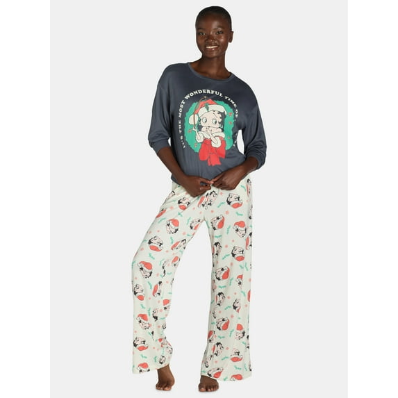 Betty Boop Women’s Christmas Pajama Set from Grayson Social, 2-Piece, Sizes S-3X