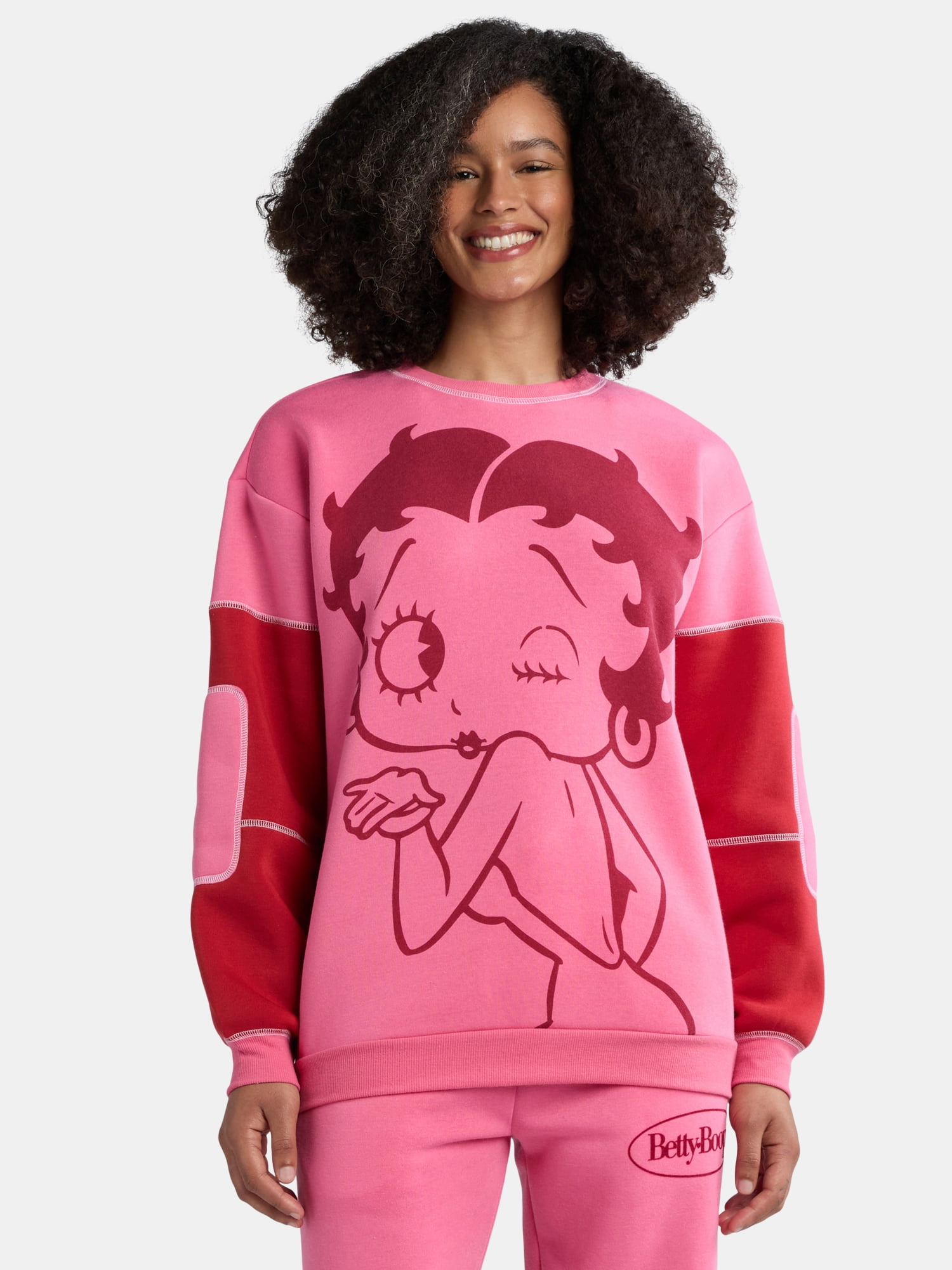 Betty Boop Women’s Colorblocked Graphic Sweatshirt, Sizes XXS-XXL ...