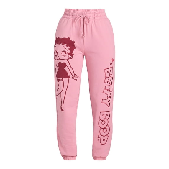 Betty Boop Women's Graphic Joggers, 29" Inseam, Sizes XXS-XXL