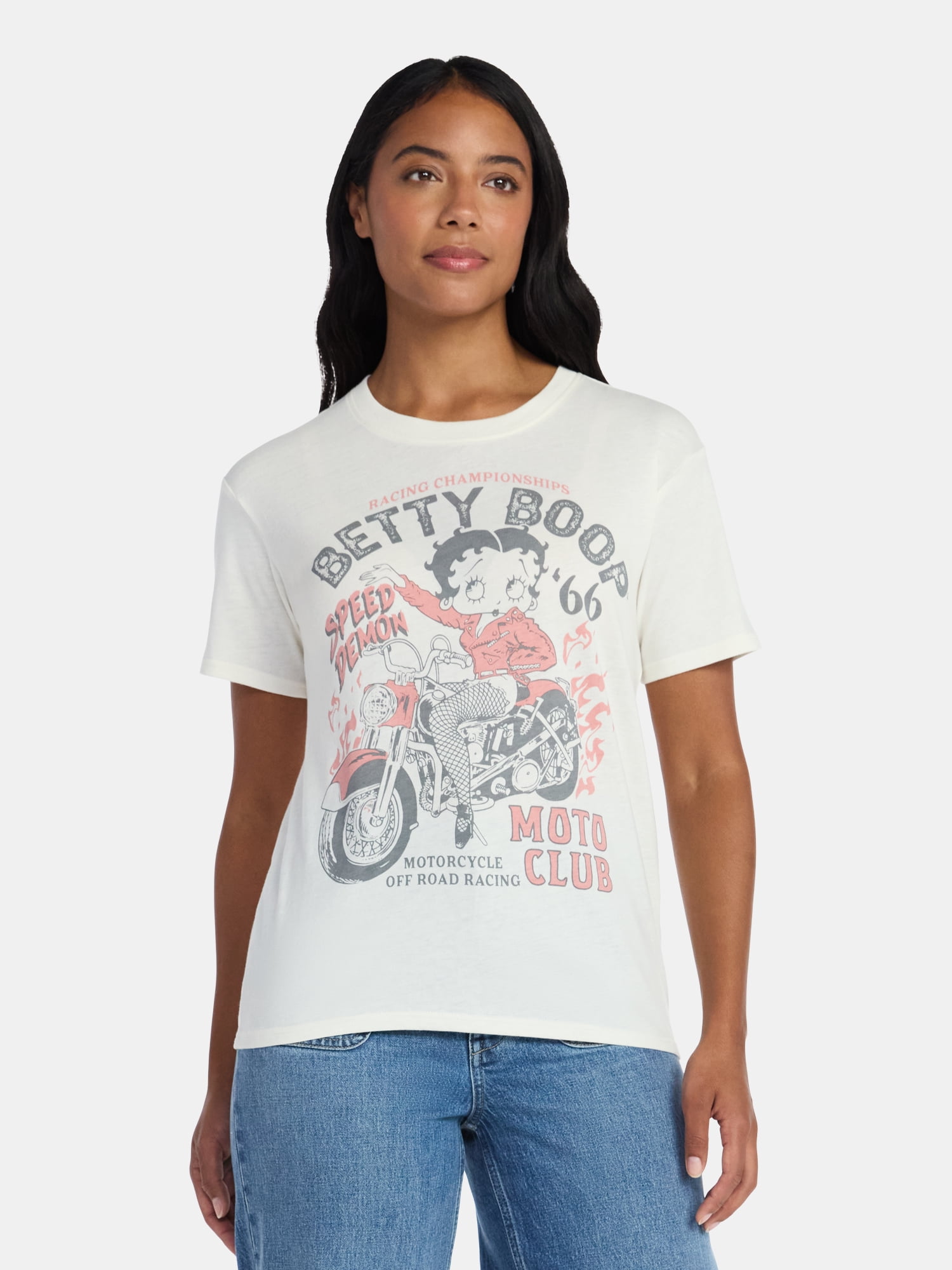 Betty Boop Women's Graphic Tee with Short Sleeves, Sizes XXS-XXL