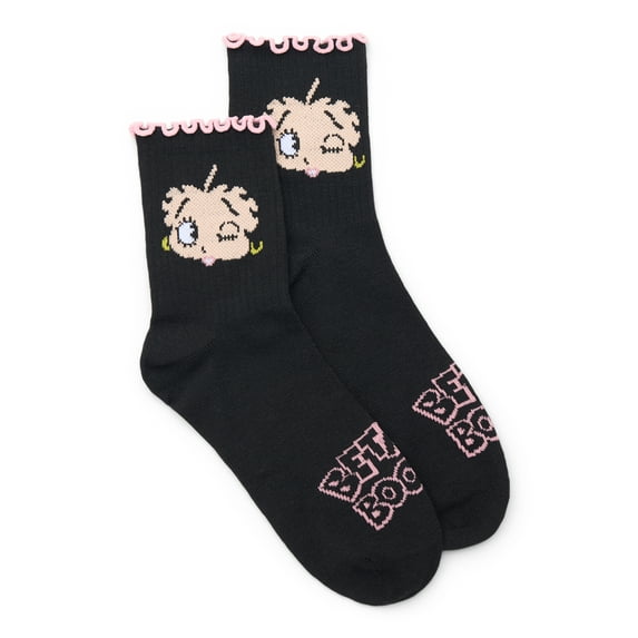Betty Boop Women's Mid-Crew Socks, 2-Pack, Size 4-10