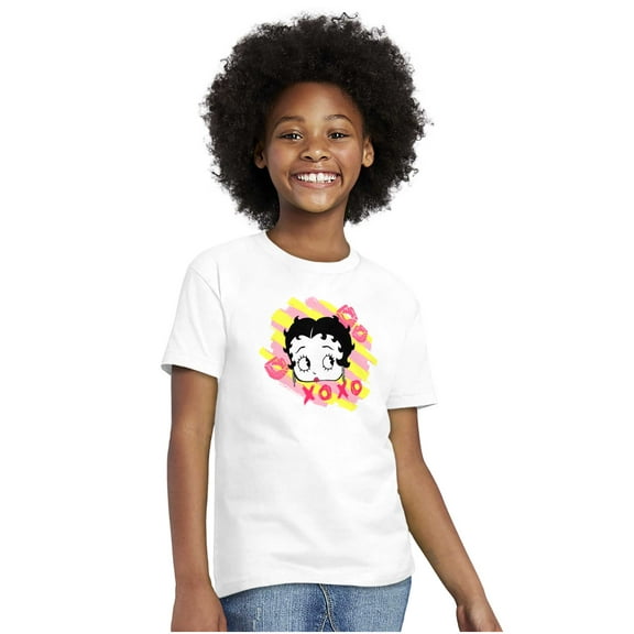 Betty Boop XO Hugs and Kisses Girls Kids T Shirt Tees Teen Brisco Brands L