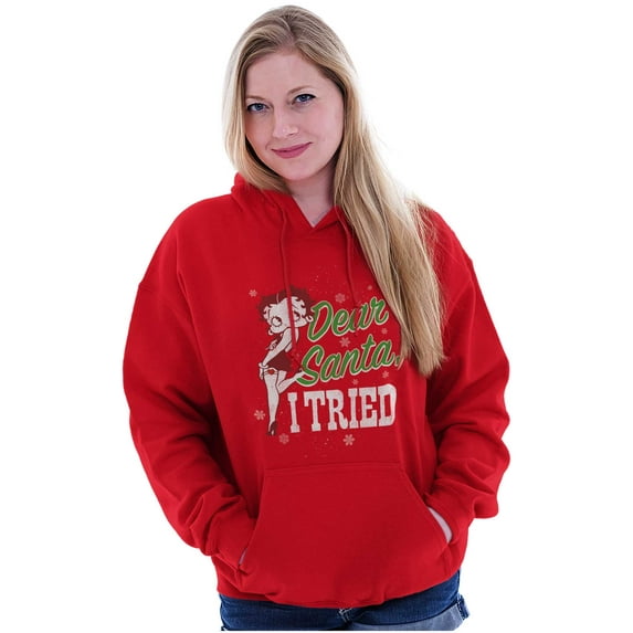 Betty Boop Xmas Dear Santa I Tried Hoodie Sweatshirt Women Brisco Brands X