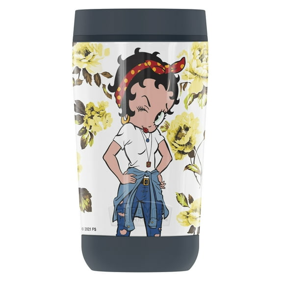 Betty Boop Yellow Flowers GUARDIAN COLLECTION BY THERMOS Stainless Steel Travel Tumbler, Vacuum insulated & Double Wall, 12 oz.