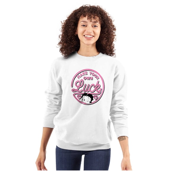 Betty Boop Your Own Luck Girl Power Women Plus Size Sweatshirt Brisco Brands 3X