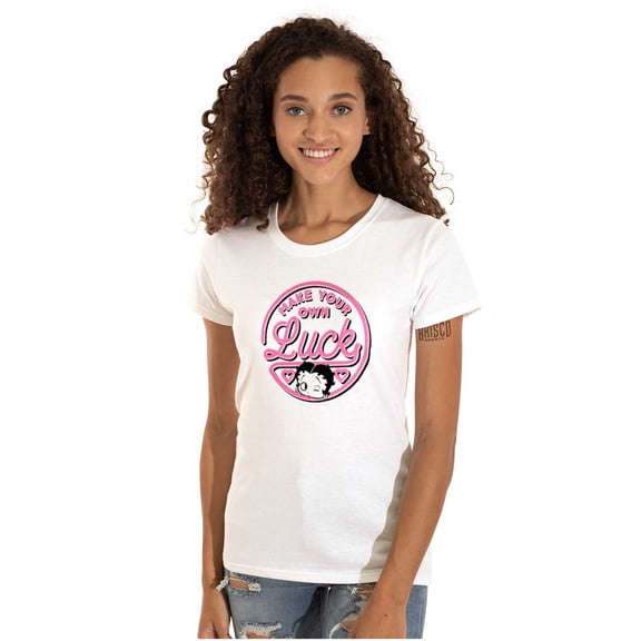 Betty Boop Your Own Luck Girl Power Women's T Shirt Ladies Tee Brisco Brands M