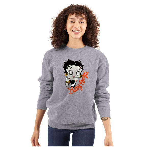 Betty Boop Zombie Cartoon Skeleton Women Crewneck Sweatshirt Brisco Brands X