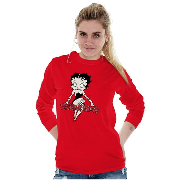 Betty Boop Zombie Love Attitude Women's Long Sleeve T Shirt Brisco Brands S