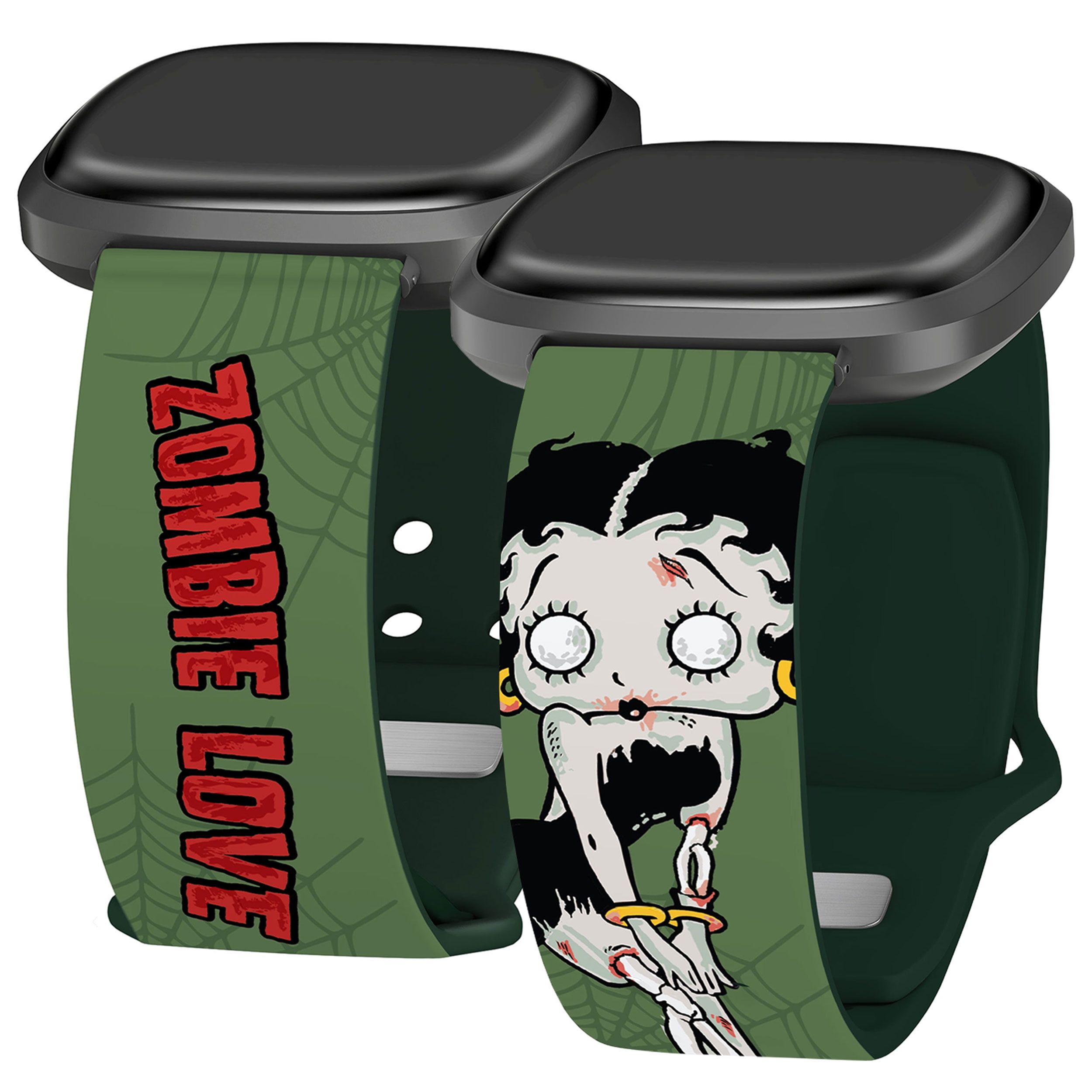 Betty Boop Zombie Love HD Watch Band Compatible with FitBit Versa 3 & Sense (20mm Short Zombie) by Affinity Bands