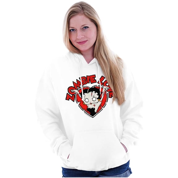 Betty Boop Zombie Love Heart Hoodie Sweatshirt Women Brisco Brands M