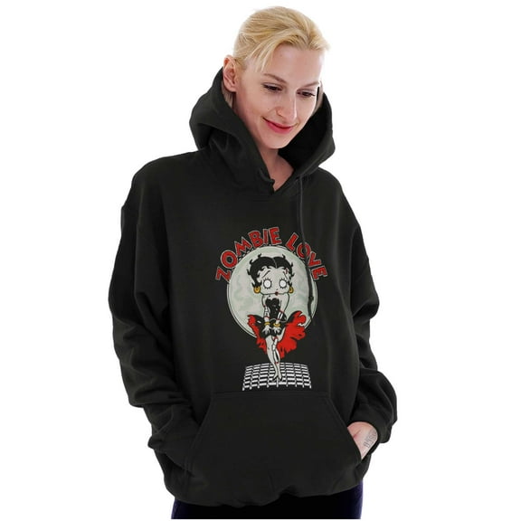 Betty Boop Zombie Movie Star Pose Hoodie Sweatshirt Women Brisco Brands S
