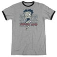 thumbnail image 1 of Betty Boop Zombie Pinup Adult Ringer Heather Black, 1 of 1