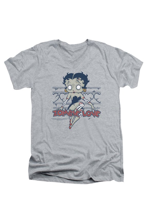 Betty Boop - Zombie Pinup - Slim Fit V Neck Shirt - Large