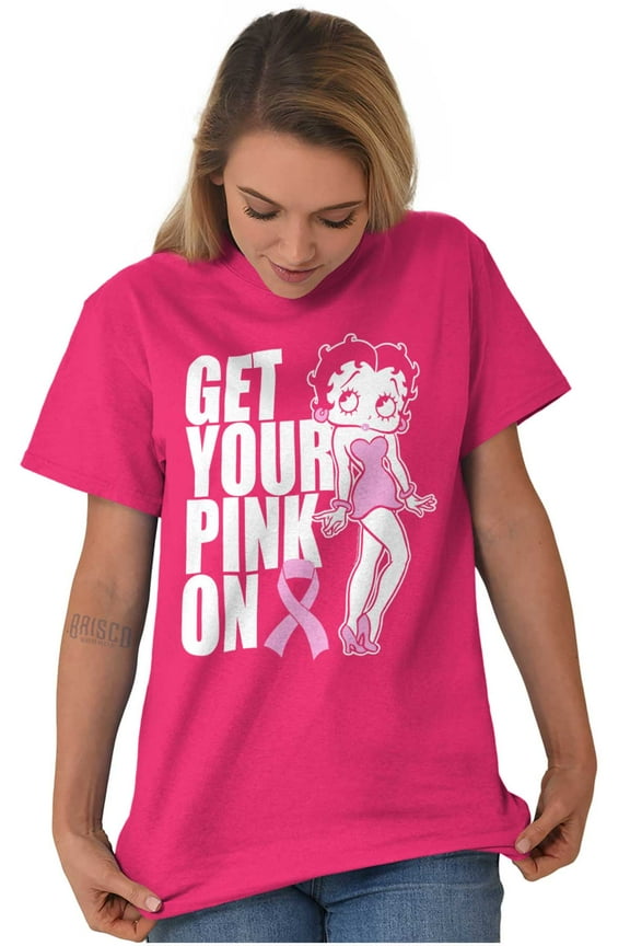 Betty Breast Cancer Get Your Pink On Women's Graphic T Shirt Tees Brisco Brands X