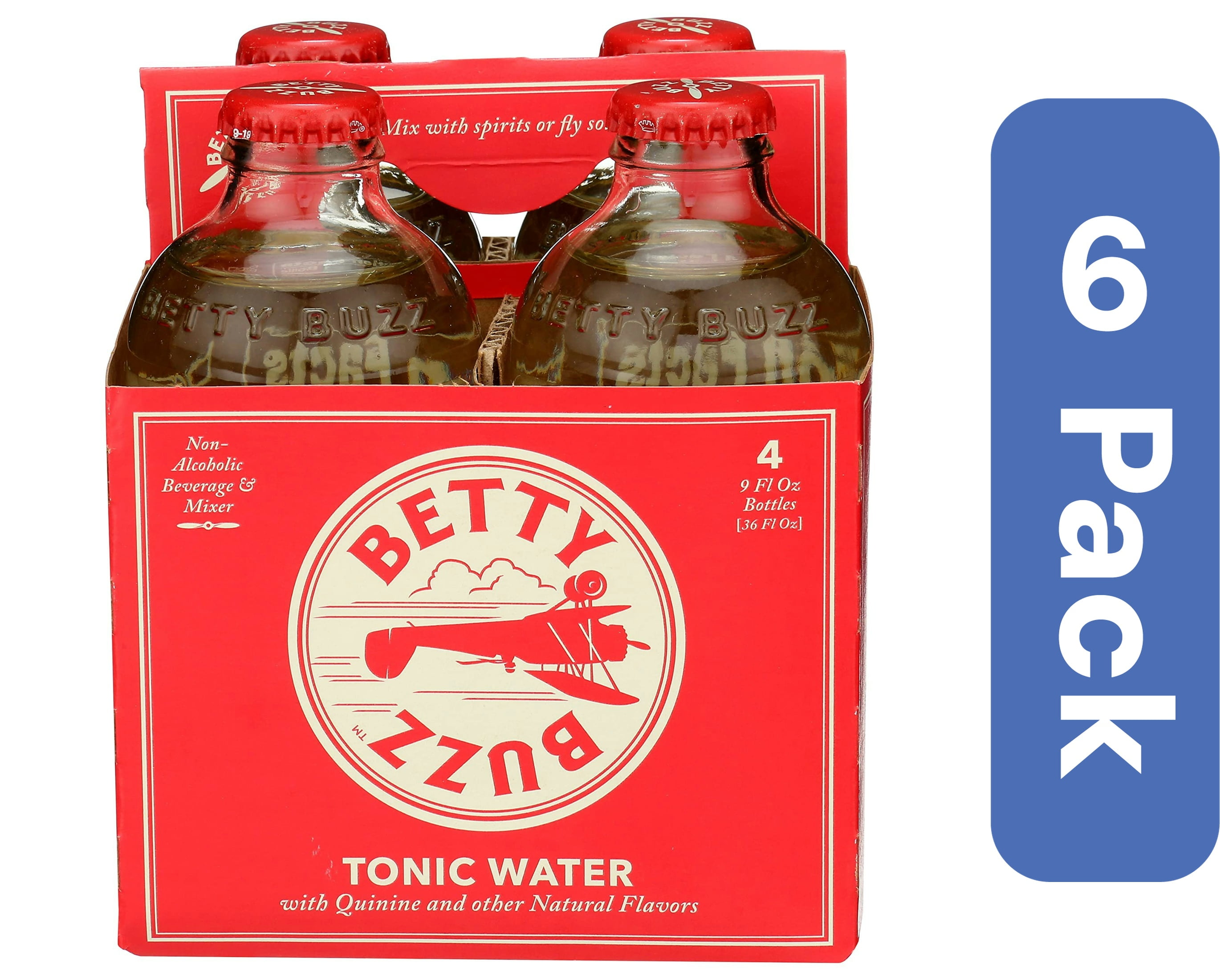 Betty Buzz Cocktail Mixer Tonic Water 4pk 36 oz (Pack of 6)