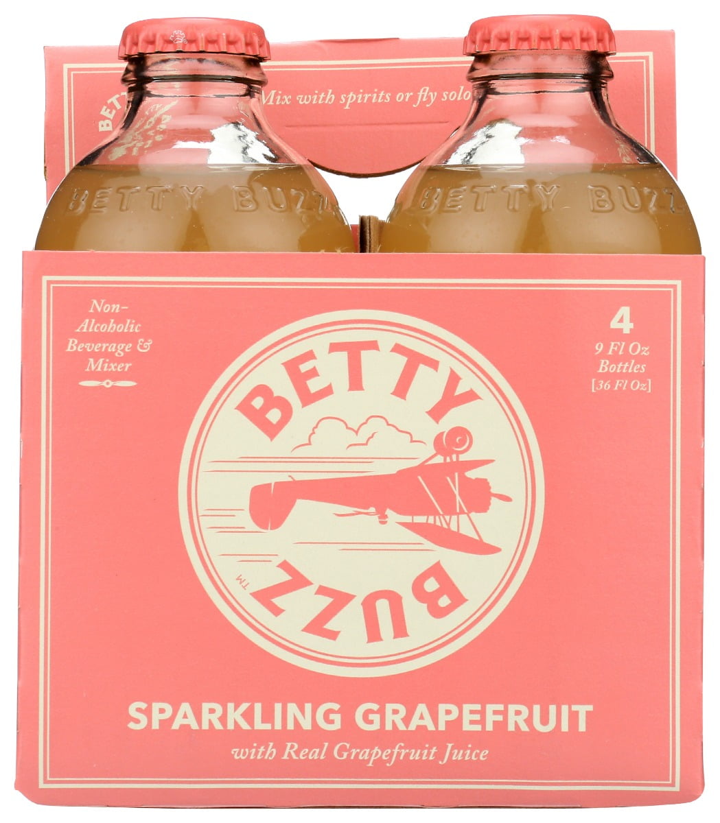 Betty Buzz: Sparkling Grapefruit Cocktail Mixer 4 Pack, 36 Fo Pack Of 6