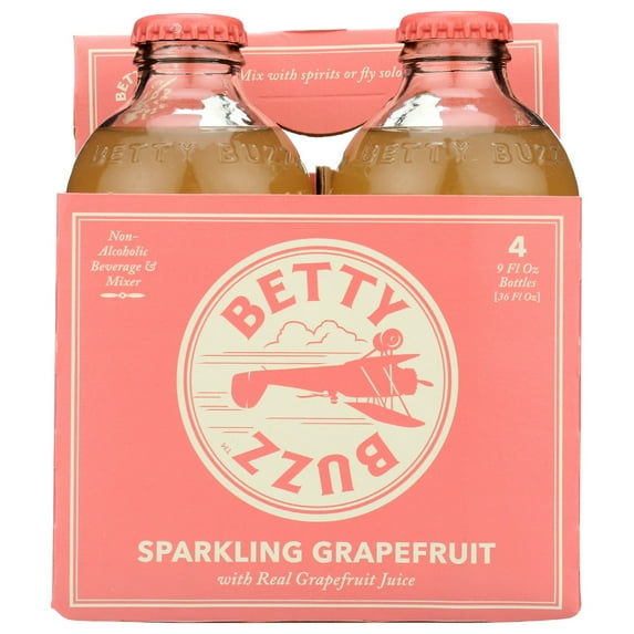 Betty Buzz: Sparkling Grapefruit Cocktail Mixer 4 Pack, 36 Fo Pack Of 6