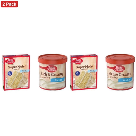 Betty Crocker 13.25oz Vanilla Super Moist Cake Mix + 16oz Rich and Creamy Vanilla Frosting
