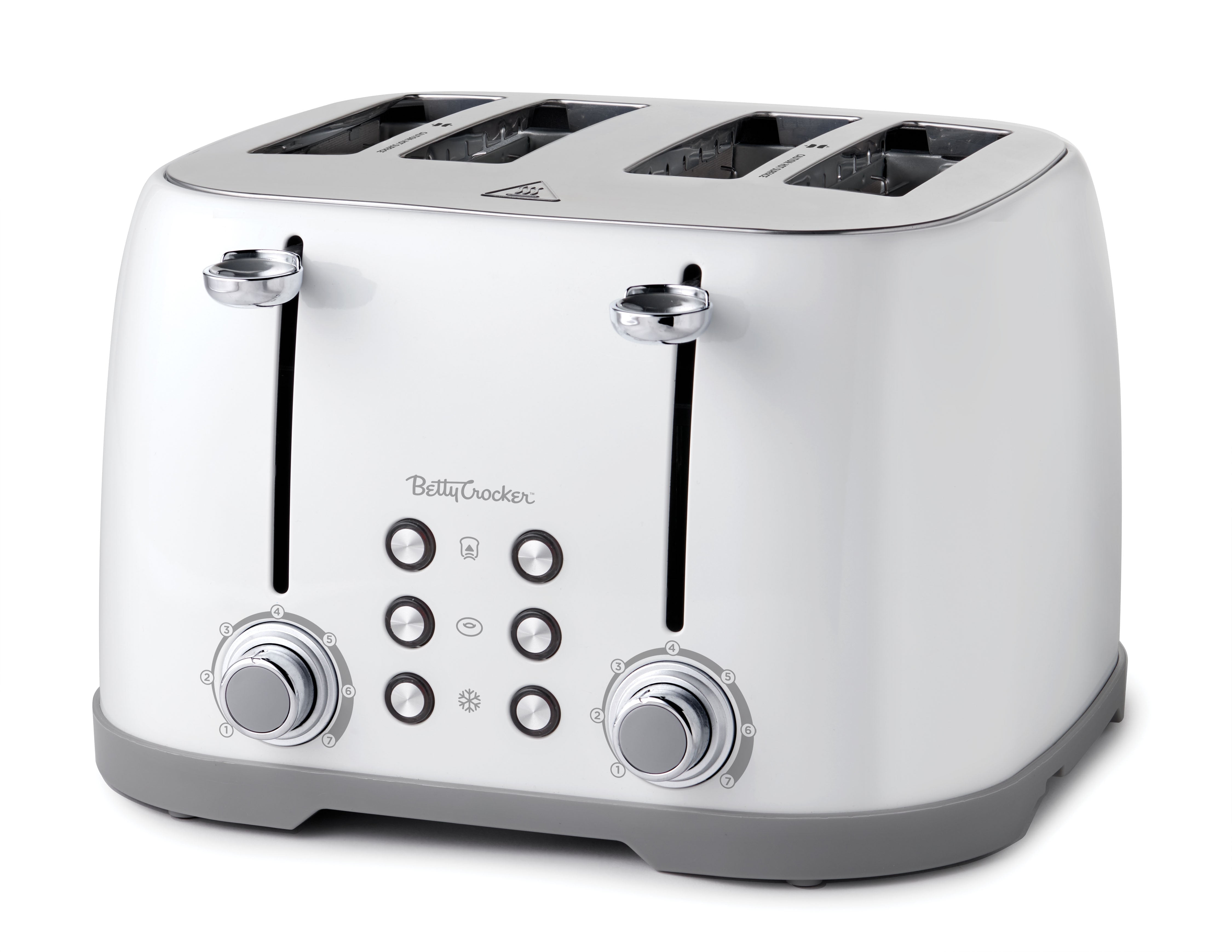 Betty Crocker 4Slice MultiFunction Toaster, Toaster 4 Slice with Extra Wide Slots for Thick
