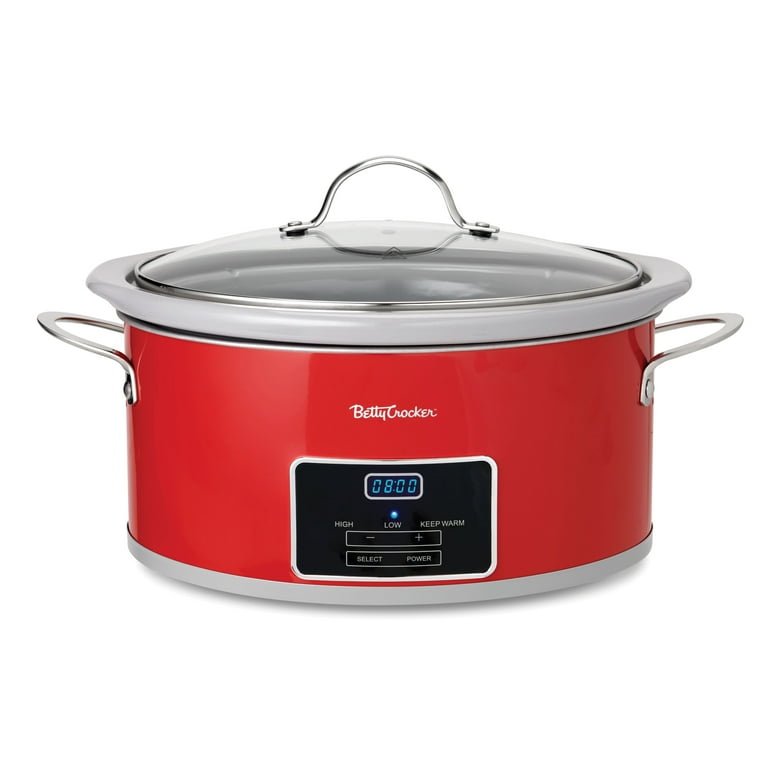 Easy Pot 6 Qt. Silver Electric Slow Cooker with LED Display Easy Pot 6 Qt. Silver Electric Slow Cooker with LED Display