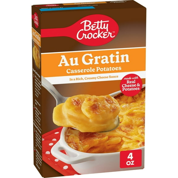 Betty Crocker Au Gratin Casserole Potatoes, Made with Real Cheese, 4 oz Box, Pack of 4