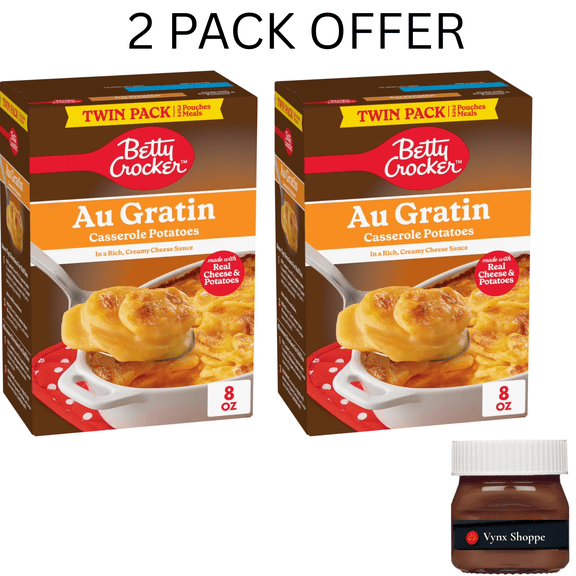 Betty Crocker Au Gratin Casserole Potatoes, Made with Real Cheese, Twin Pack, 8 oz Box