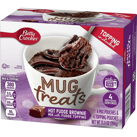 Betty Crocker Hot Fudge Brownie Mug Treat Cake Mix (Pack of 6)