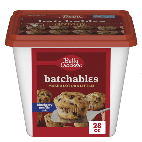 Betty Crocker Batchables Blueberry Muffin Mix, Mix and Bake 4 to 12 per batch, 28 oz. (Pack of 4)