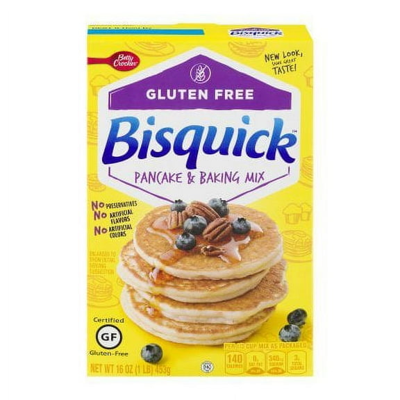 Betty Crocker Bisquick Baking Mix, Gluten Free Pancake and Baking Mix, 16 Oz Box (Pack of 2)
