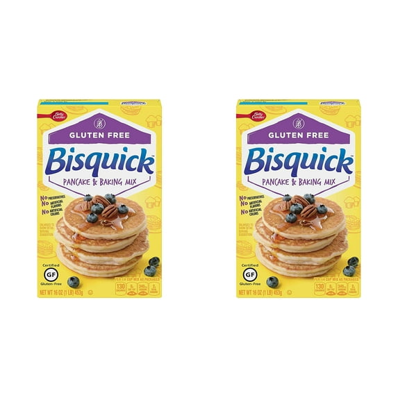 Betty Crocker Bisquick Baking Mix, Gluten Free Pancake and Waffle Mix, 16 oz Box (Pack of 1) Pack of 2