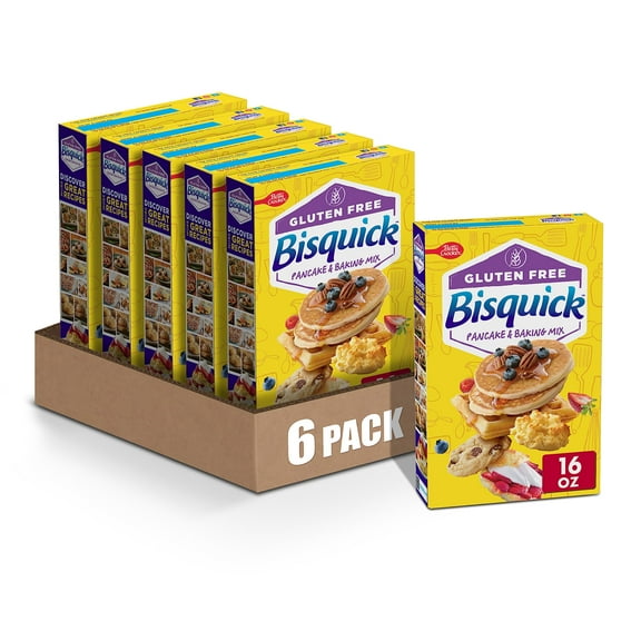 Betty Crocker Bisquick, Gluten GGA1 Free Pancake and Baking Mix, 16 oz (Pack of 6)