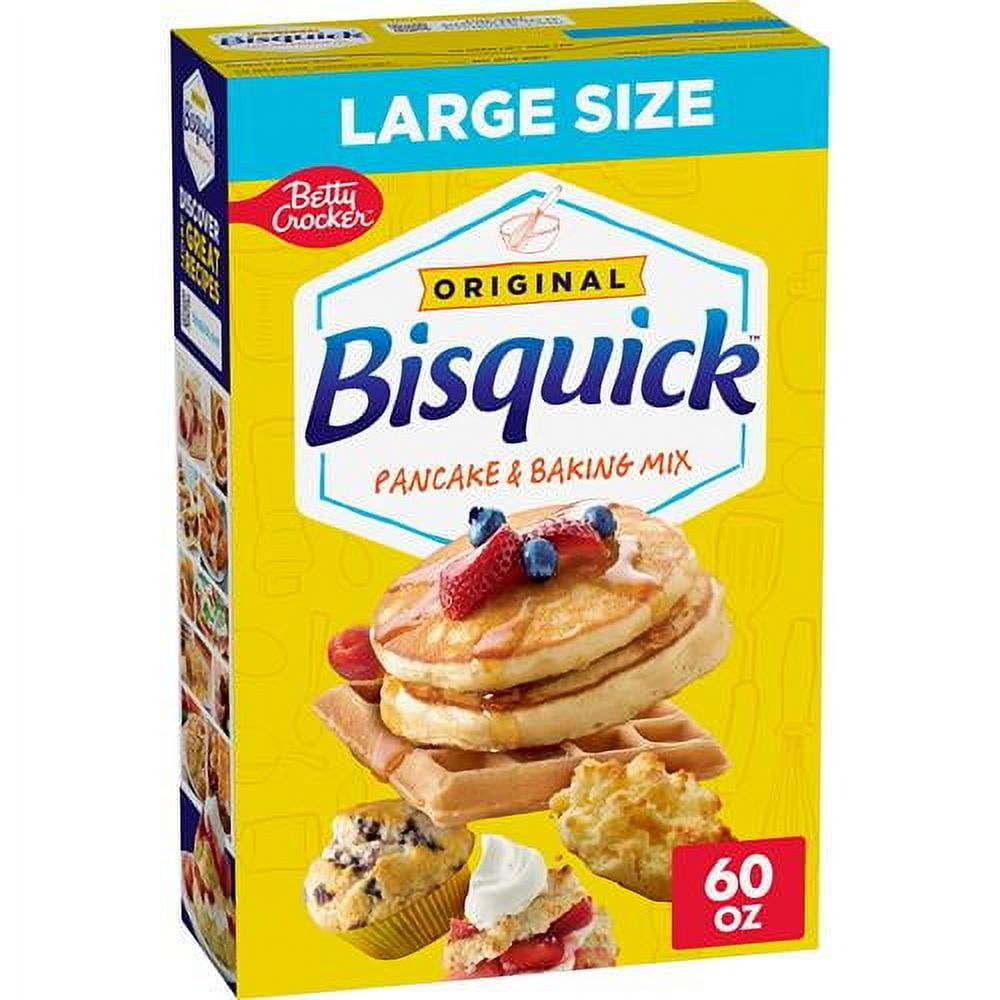 Betty Crocker Bisquick Pancake And Baking Mix, Original, Makes About 90 Pancakes, Large Size, 60 Oz - Pack of 2