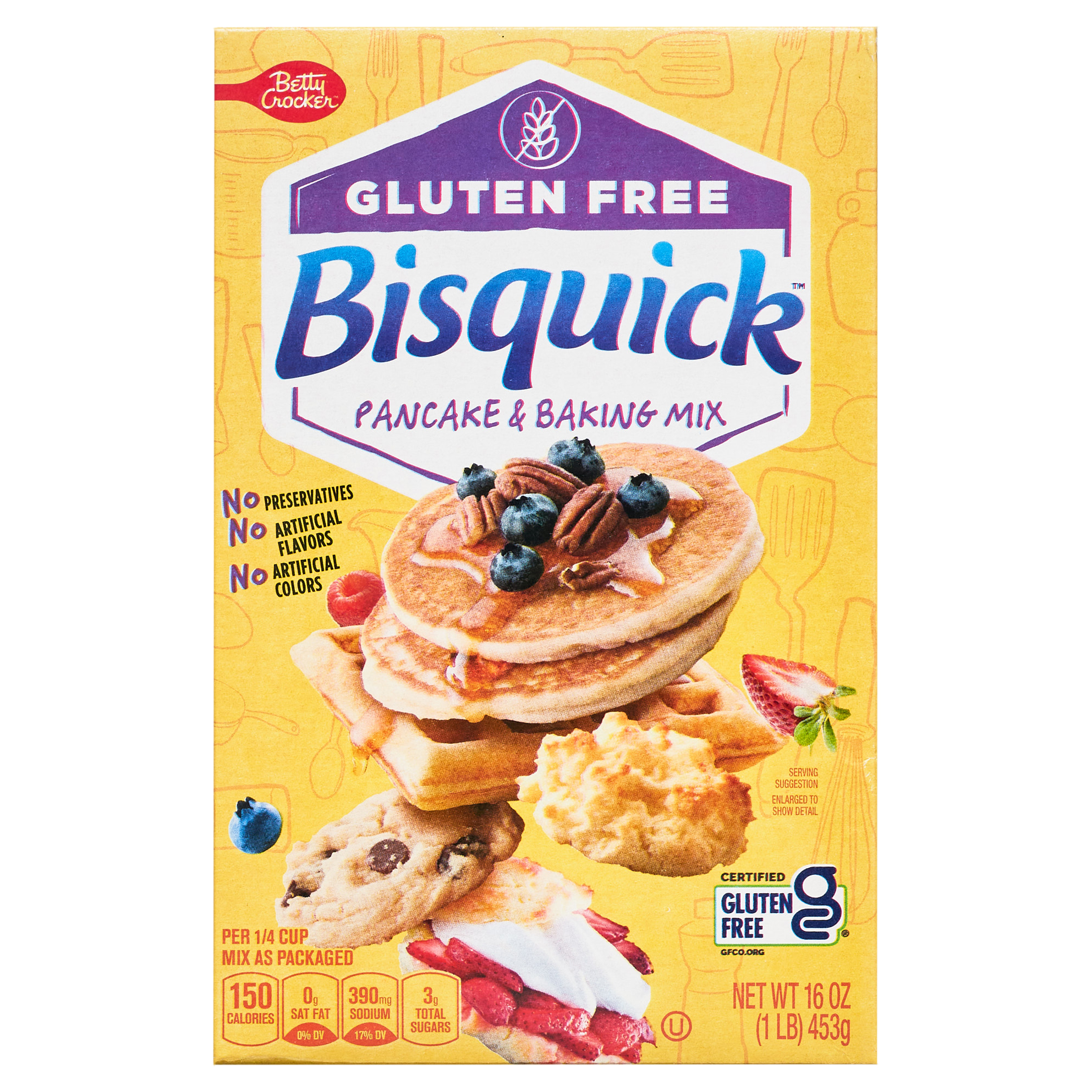 Betty Crocker Bisquick Pancake & Baking Mix, Gluten Free, 16 oz. - image 1 of 16